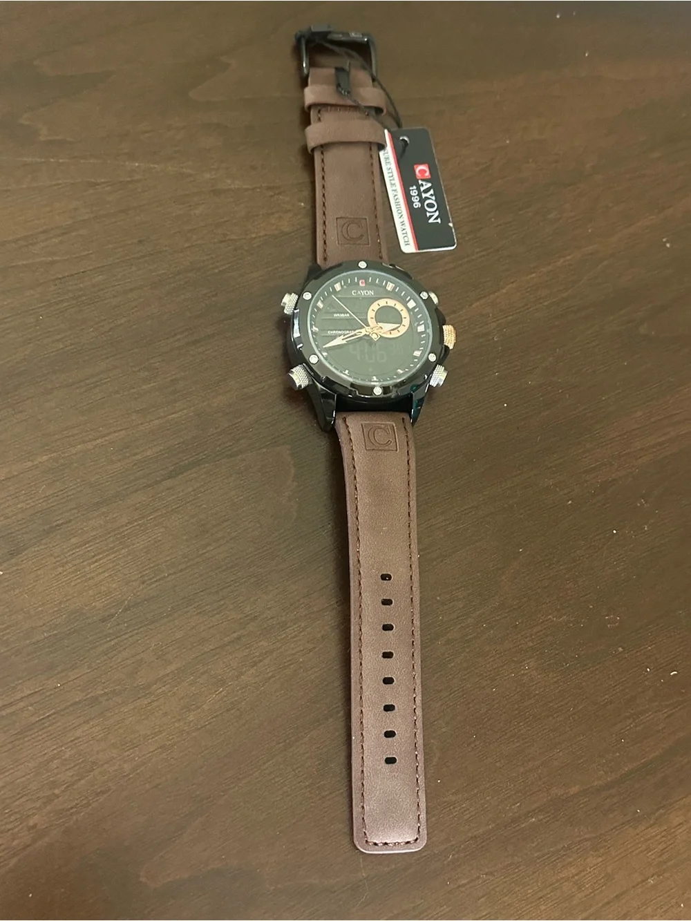 C'YON Men's Chronograph Watch - Black & Brown New in package